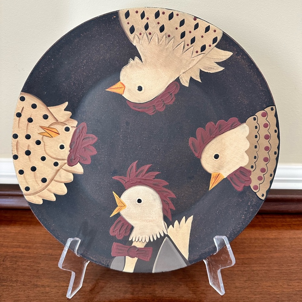 Hand painted Rooster/Chicken display Plate